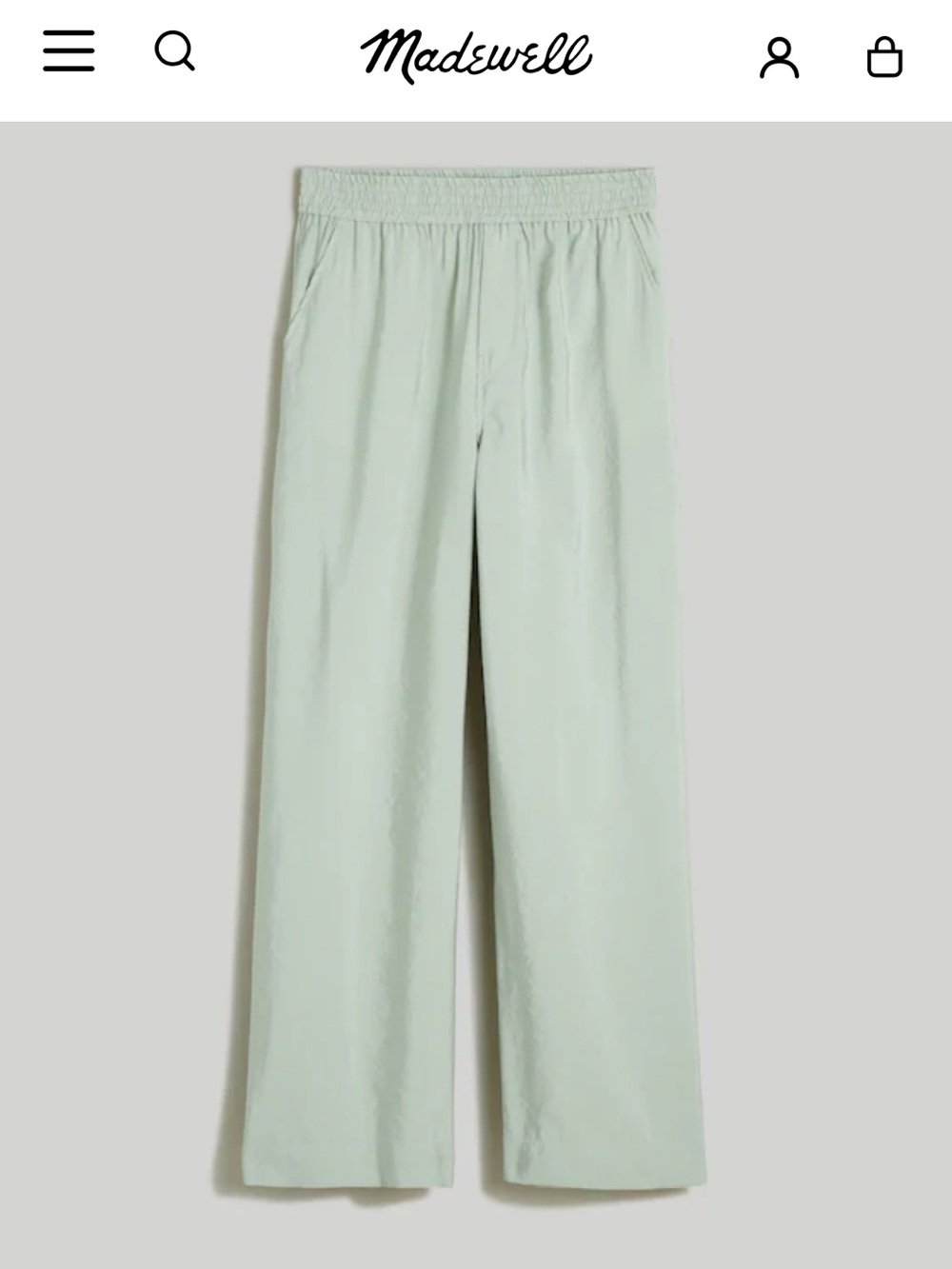 Madewell Carley Wide Leg Pant in Softdrape
